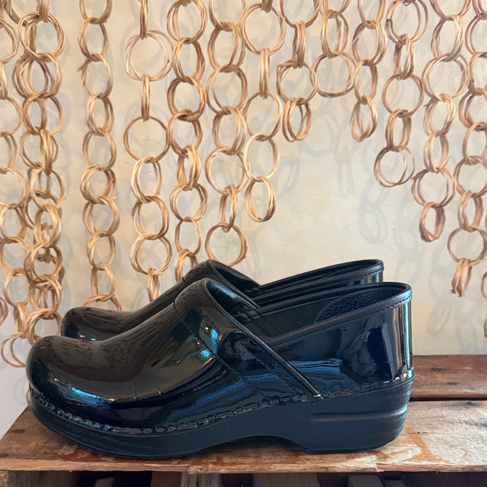 Black Patent Leather DANSKO clogs